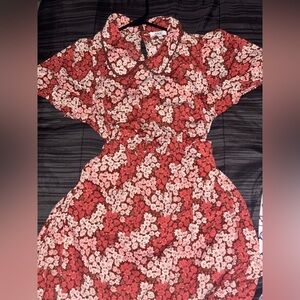 Floral Red and Pink Dress